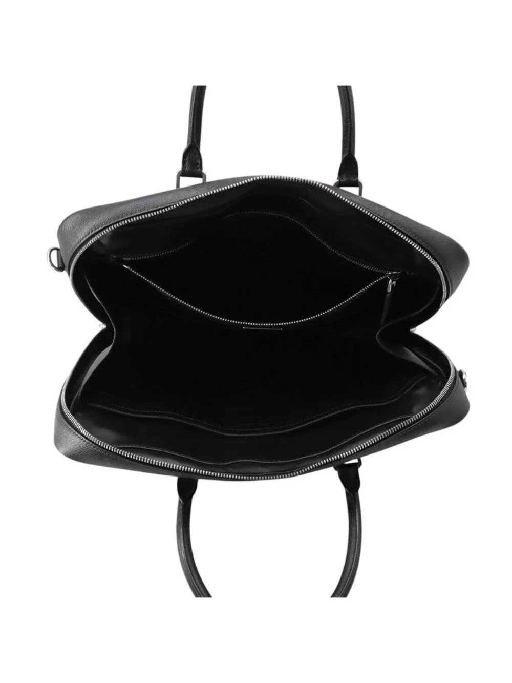 Prada Briefcase Saffiano Triangle Logo 2-Way Shoulder Black